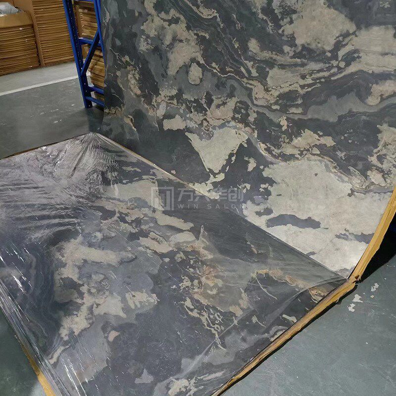 超薄柔性石材天然大理石酒店背景墙新型材料岩板石皮别墅户外薄板