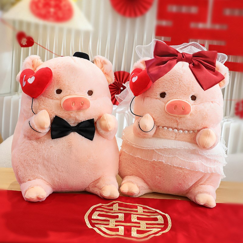 婚房婚庆摆件压床新婚礼物结婚娃娃一对新人喜娃公仔床上新款