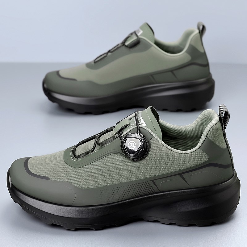 免系带男鞋夏季网面透气休闲旅游运动鞋青少年潮流户外徒步登山鞋