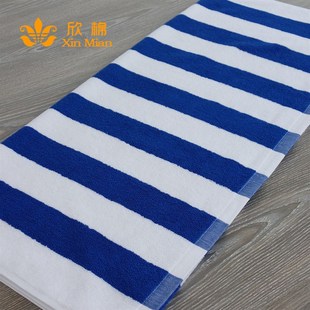 蓝白条浴巾成人男女吸水加大厚彩条沙滩巾条纹沙发巾80*150