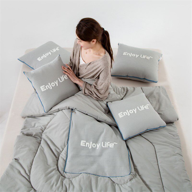 简约全棉抱枕被子两用车载车用靠垫办公室午睡毯子空调被