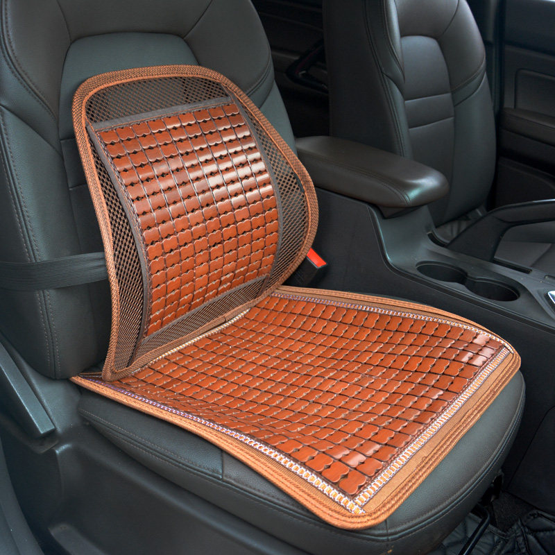 夏季汽车腰靠麻j将凉席靠垫腰垫竹片车用腰靠护腰靠枕夏天竹席背