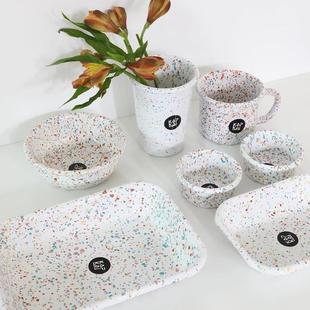 炫彩系列 土耳其进口kapka手工搪瓷珐琅泼墨早餐碗盘甜品碟ins爆款