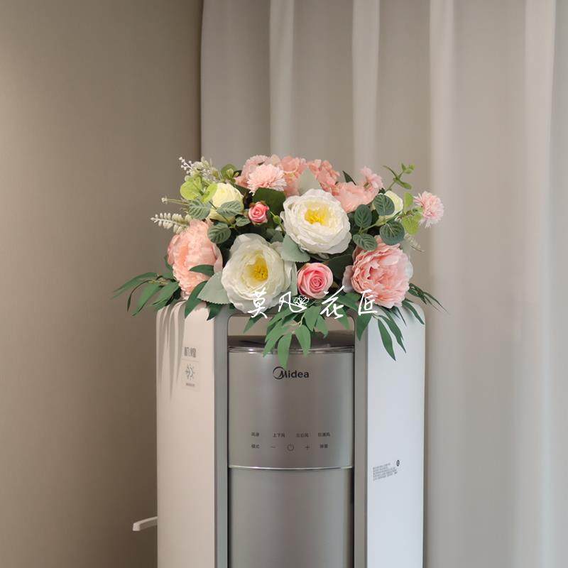 仿真花摆设茶几花艺客厅空调柜机顶上的摆花餐桌花圆形装饰品摆件