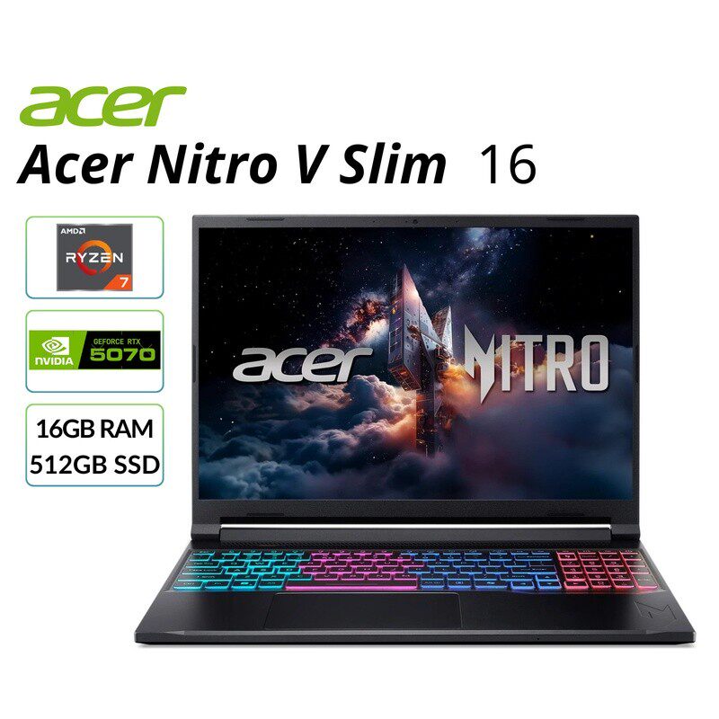 美版Acer宏基Nitro V Slim笔记本电脑16英寸游戏本 5070显卡