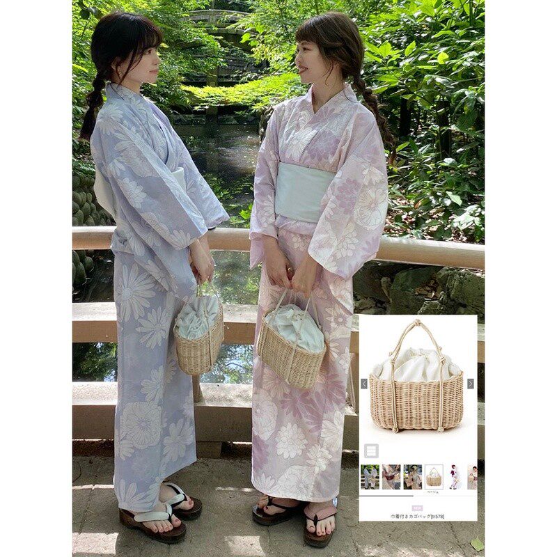 【日本代购】GRL女士编织包 麻质+内置抽绳袋 和风清新