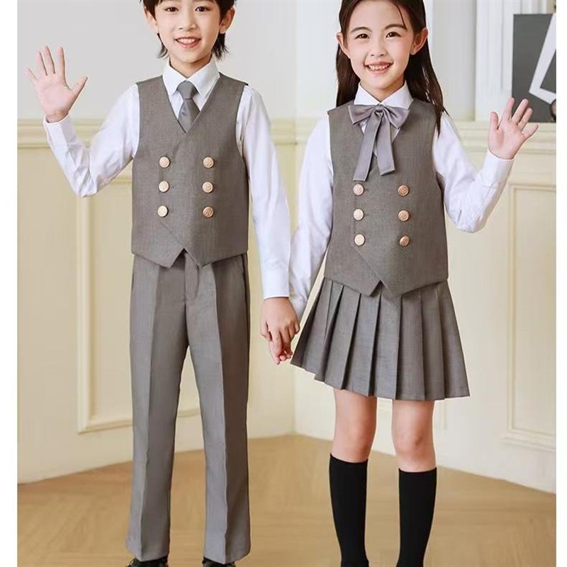 幼儿园园服学院校服儿童班服中小学生英伦风马甲春秋款.男女童套