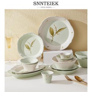 家用高级感轻奢乔迁陶瓷碗盘餐具套装 SNNTEIEK碗碟套装 轻奢高级感