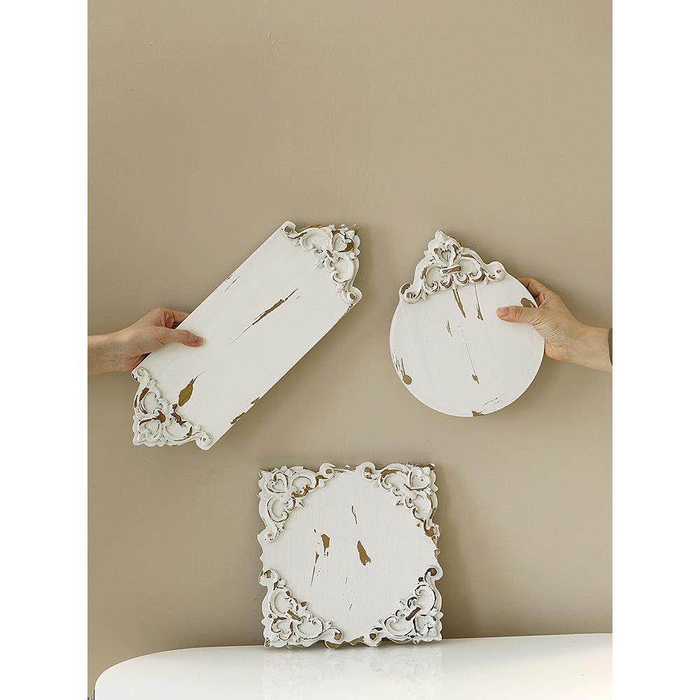 复古浮雕木托盘 做旧白色展示盘 美食拍照道具盘子创意摄影背景板,餐饮具,果盆/果盘/果篮,淘宝优惠券,粉丝福利购,淘宝优惠卷