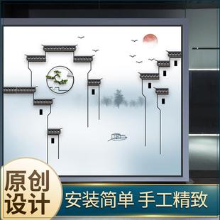 新中式墙面装饰屋檐挂件徽派楼梯过道壁饰客厅电视背景墙墙饰壁挂