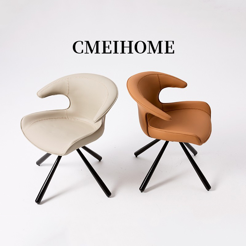 意式轻奢可旋转餐椅高级感