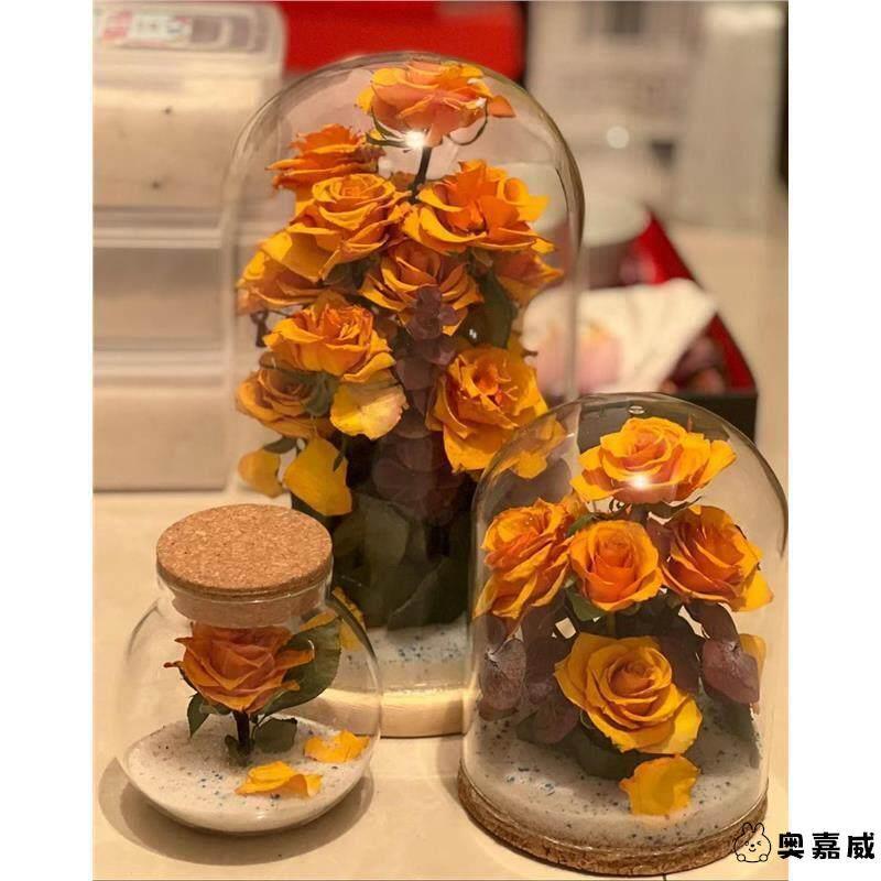 干花相框玻璃罩保存瓶玫瑰花束软木塞透明收纳展示盒永生摆件制作图片