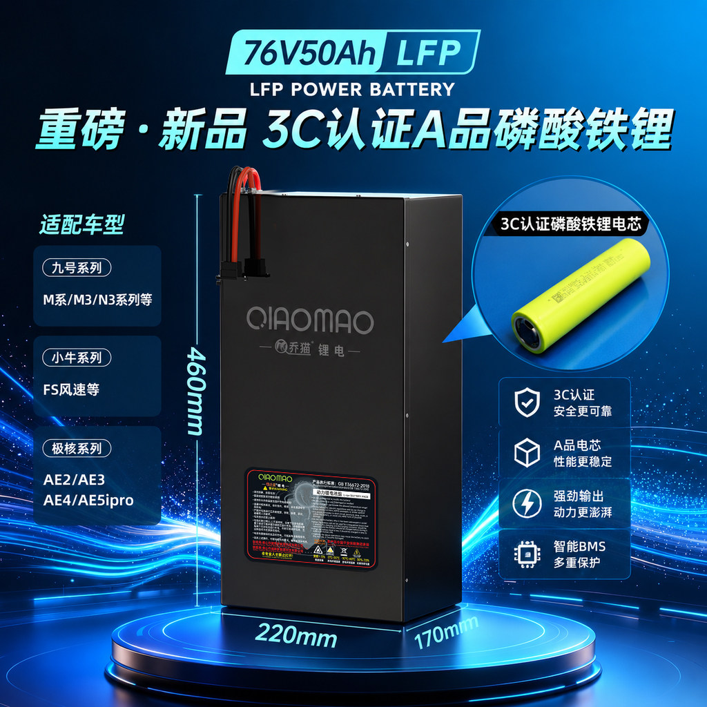 电动车锂电池72V九号E/N/M系磷酸铁锂极核AE4小牛风速电摩电瓶