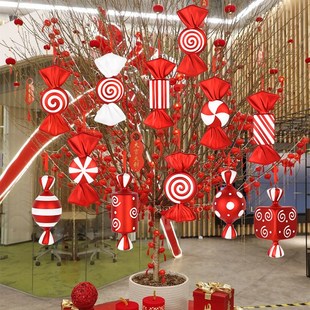 饰品红色喜庆糖果家居挂饰摆件春节吊顶创意中国风美陈挂件 新年装