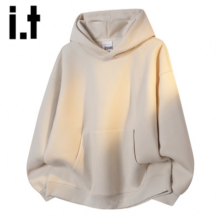 it izzue重磅连帽卫衣男宽松休闲美式情侣2025秋季新款针织外套Y