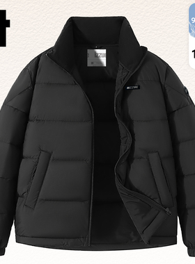 it izzue羽绒服女黑色流行短款面包服官方冬季新款加厚拉链外套4P
