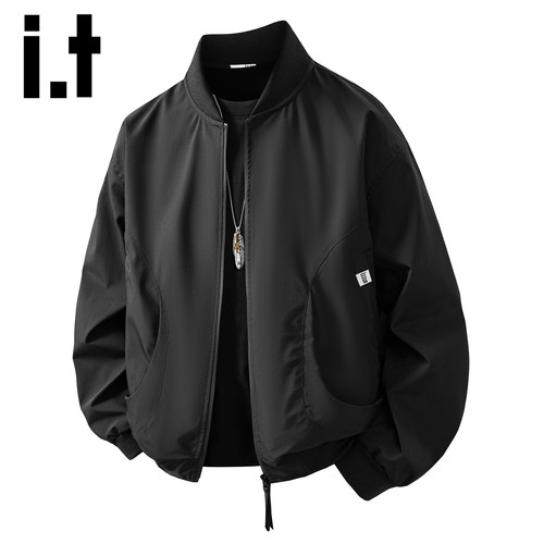itizzue飞行员黑色夹克男士春秋