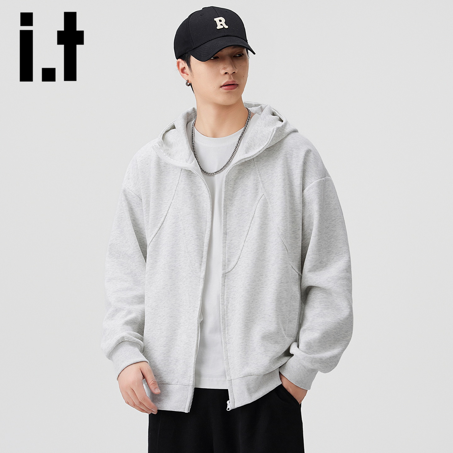 itizzue重磅开衫卫衣男秋冬季