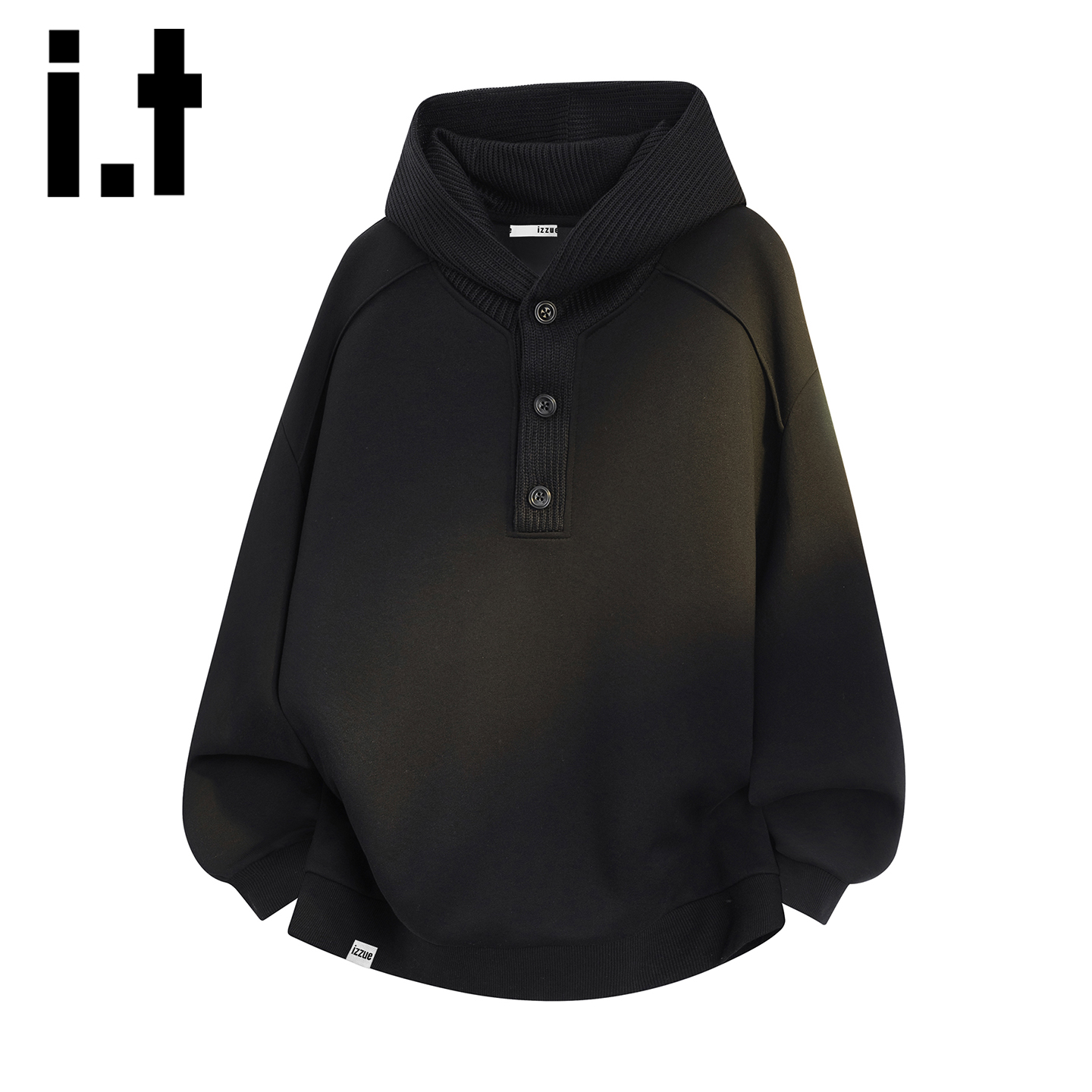 itizzue潮牌重磅针织连帽卫衣男