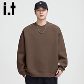 圆领套头纯色卫衣男2026新款 izzue 潮流早秋宽松百搭情侣上衣Y