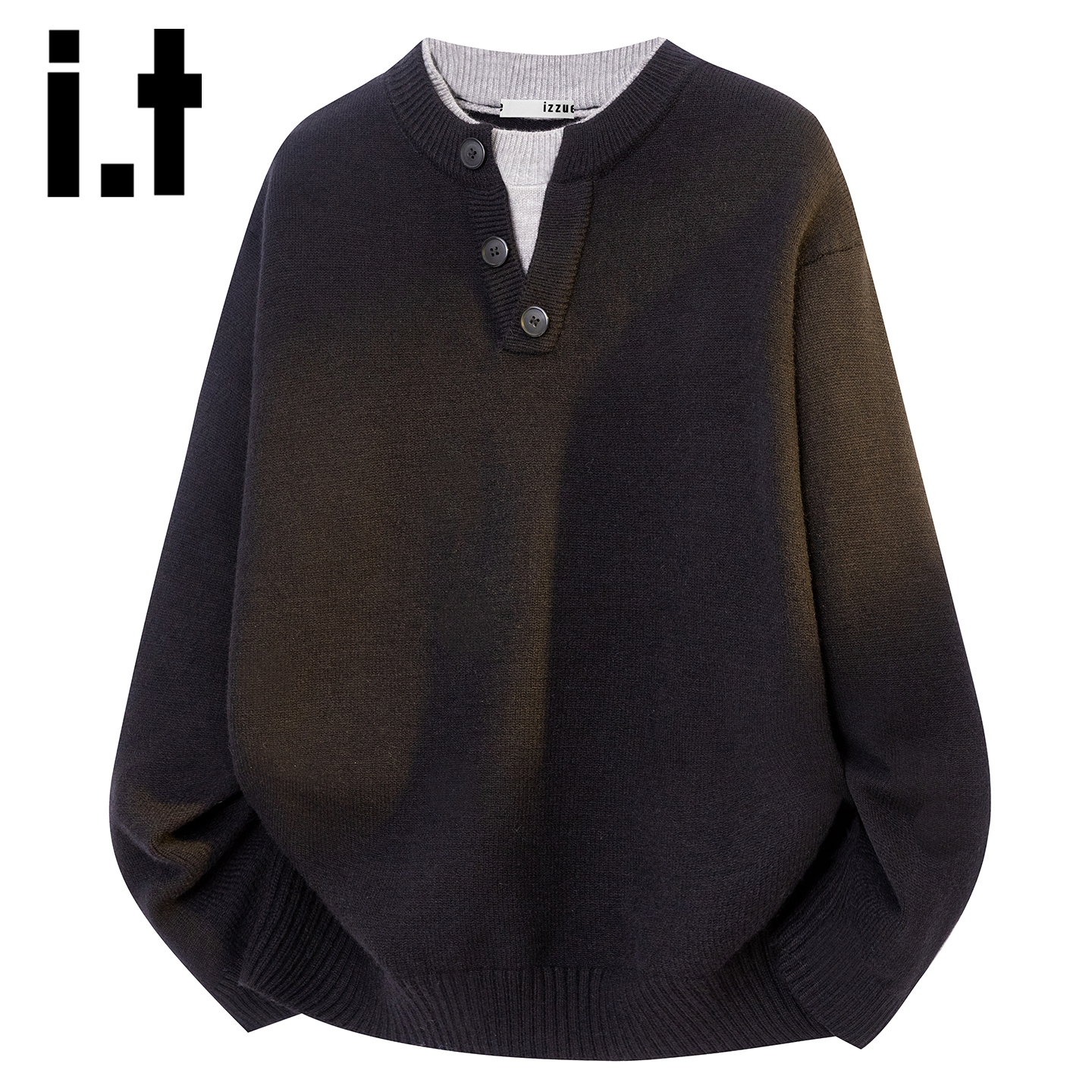 itizzue美式亨利领毛衣男款