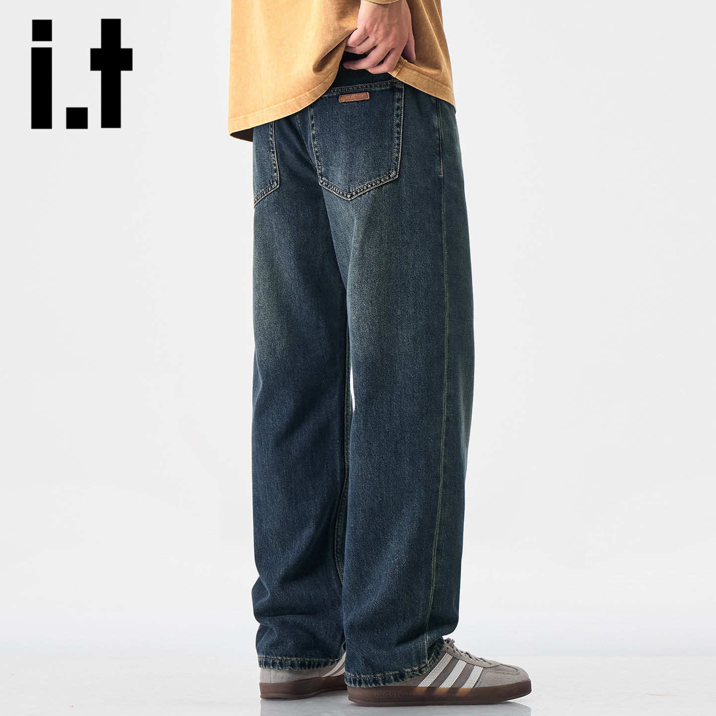 itizzue美式复古水洗牛仔裤男士