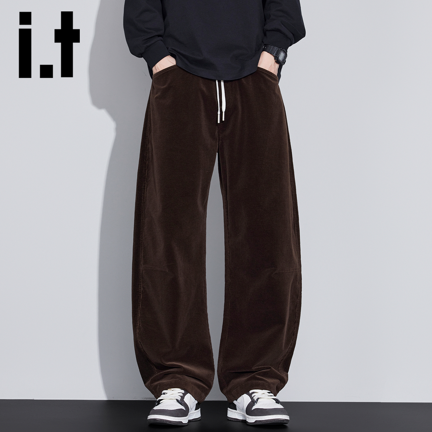 itizzue美拉德舒适灯芯绒休闲裤