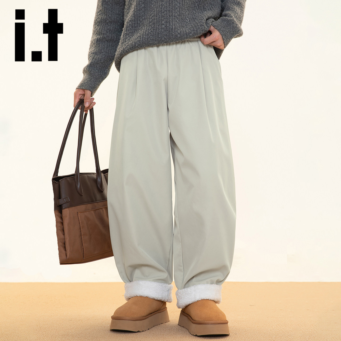 it izzue美式加绒伞兵工装裤男冬季加厚保暖棉裤宽松阔腿弯刀裤Y,男装,休闲裤,淘宝优惠券,粉丝福利购,淘宝优惠卷