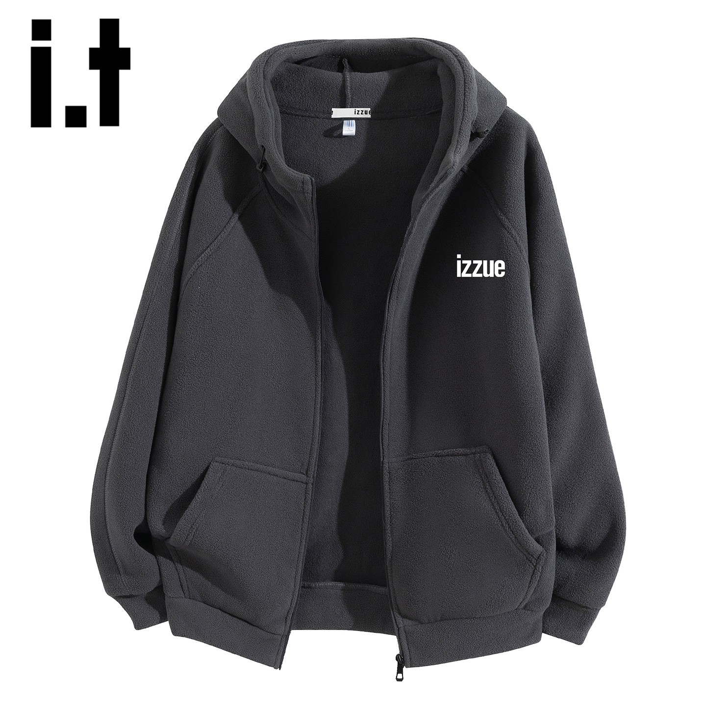 itizzue秋冬新款加厚连帽卫衣男