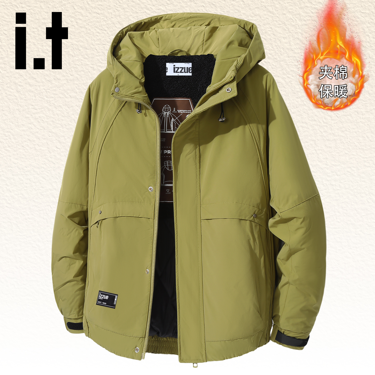 it夹棉外套男宽松工装棉服