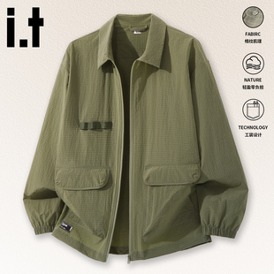 izzue美式 潮流街头风翻领上衣官方新款 工装 春季 夹克4P 外套男装