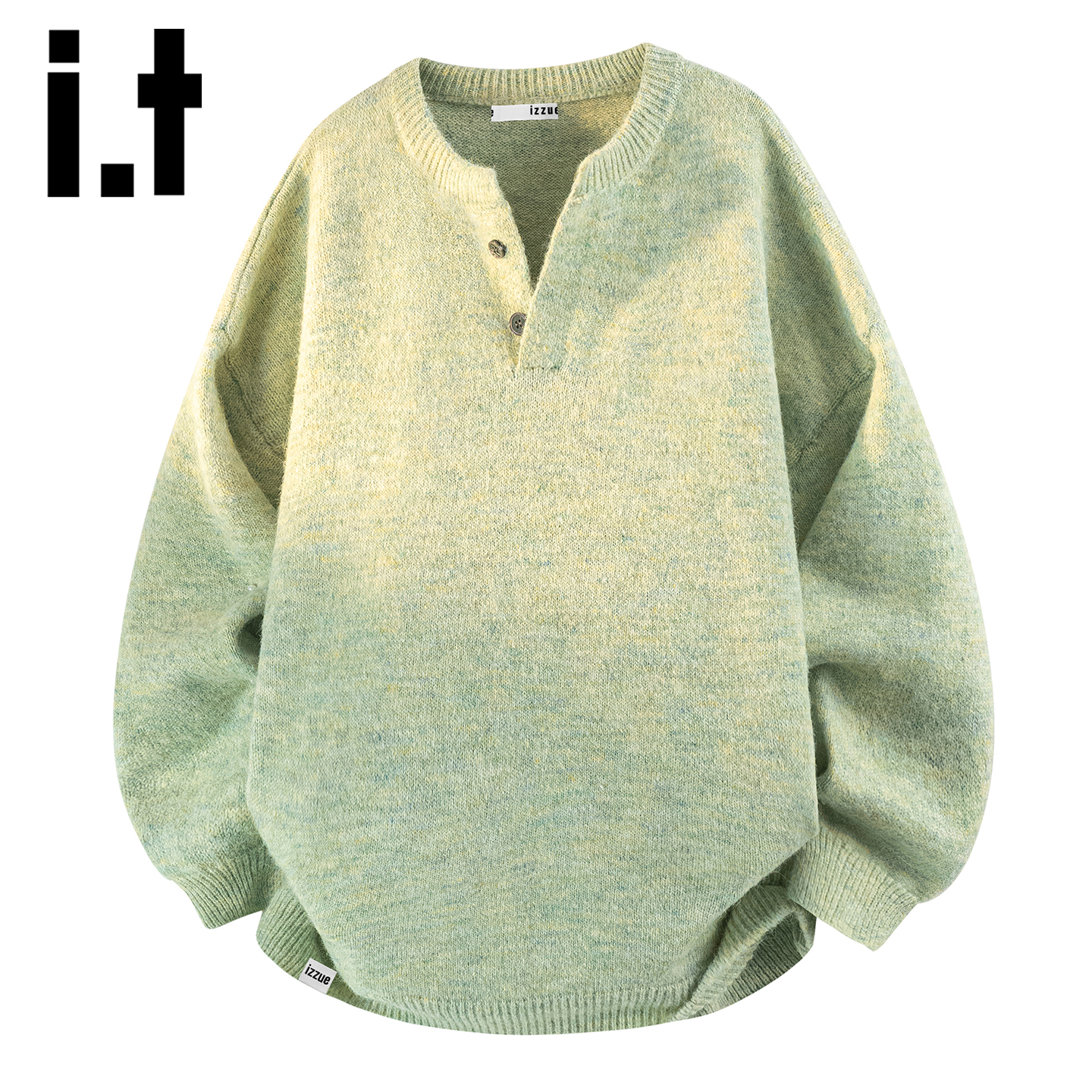 itizzue潮牌亨利领毛衣男秋冬季