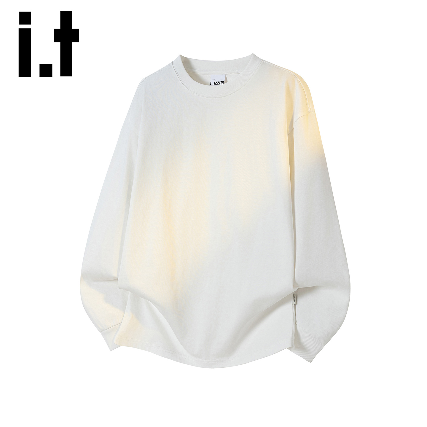 itizzue美式高街纯色圆领上衣男