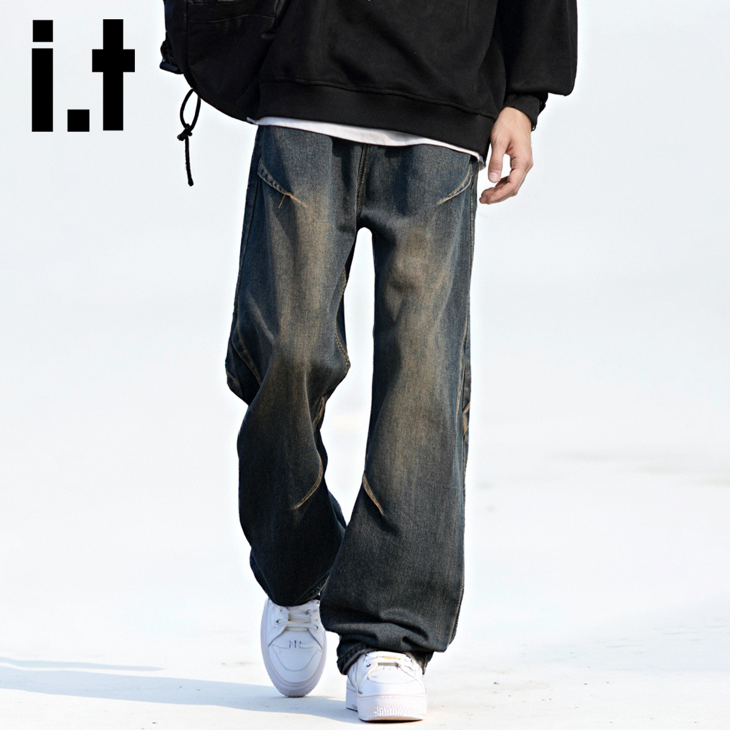 itizzue潮牌高街水洗牛仔裤男