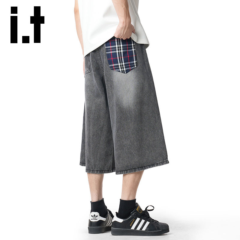 itizzue夏季新款宽松阔腿休闲裤