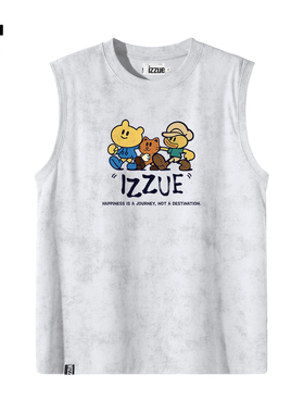 it izzue白色坎肩背心男款2025夏季新款纯色无袖t恤女宽松潮牌4P