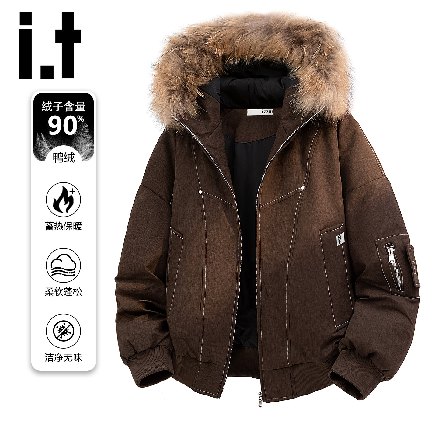 itizzue潮牌毛领座山雕冬季