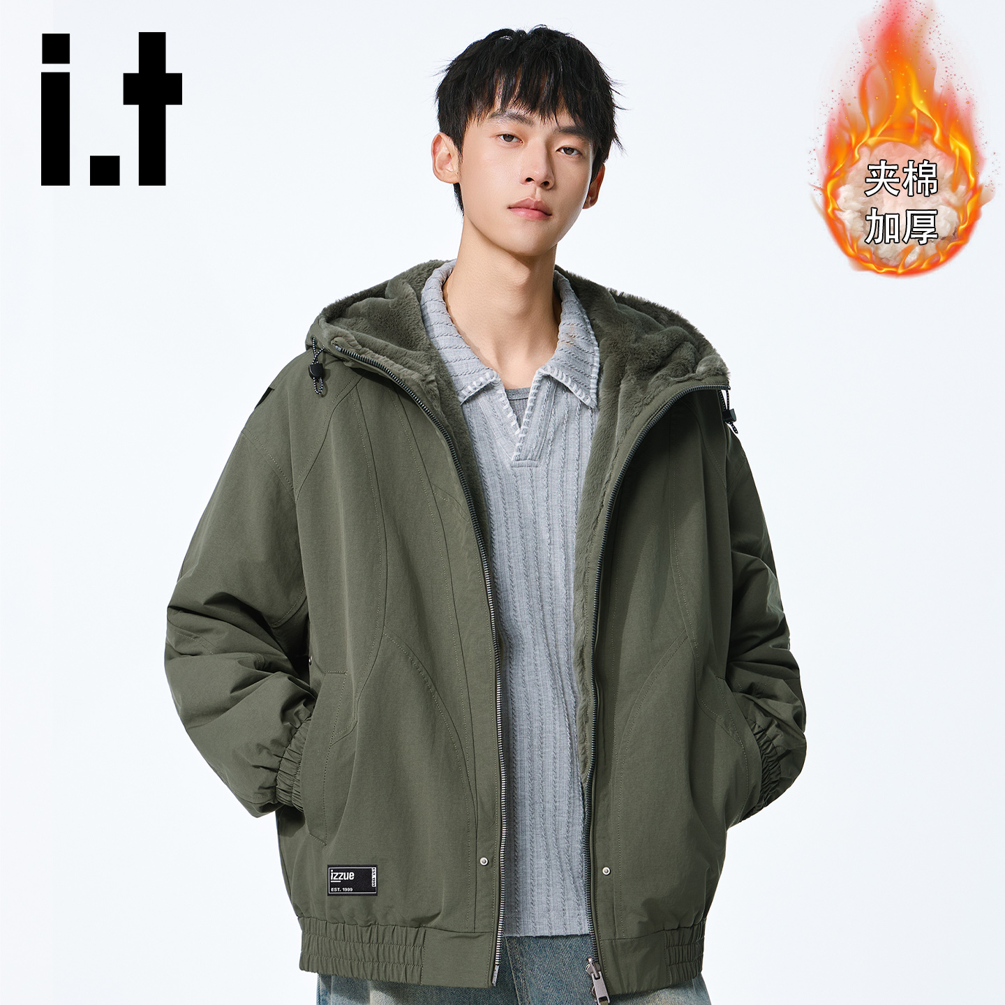 it棉服男冬季保暖潮流两面穿夹克