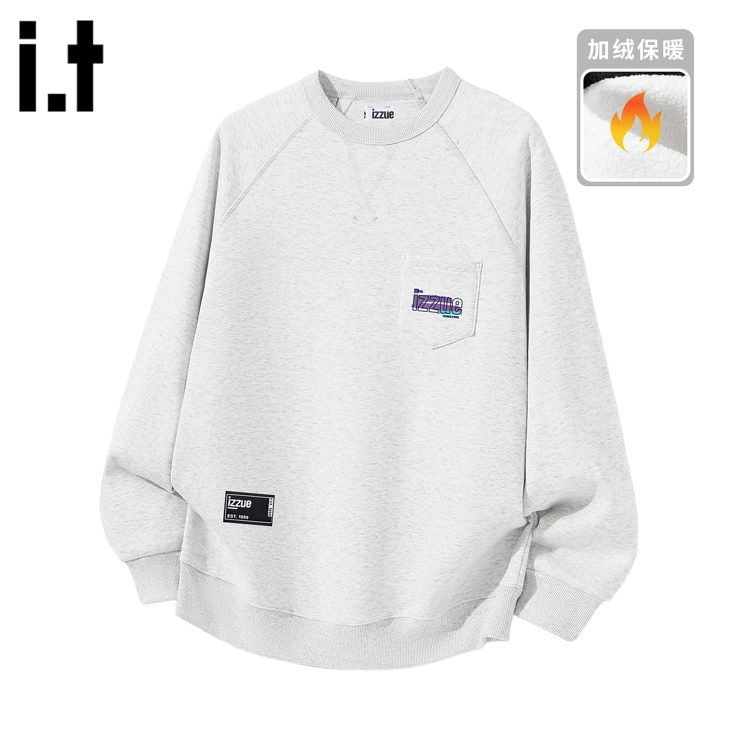 itizzue原创潮牌摇粒绒圆领男