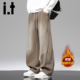 加厚阔腿运动裤 子Y 男士 秋冬新款 izzue美式 渐变弯刀加绒休闲裤