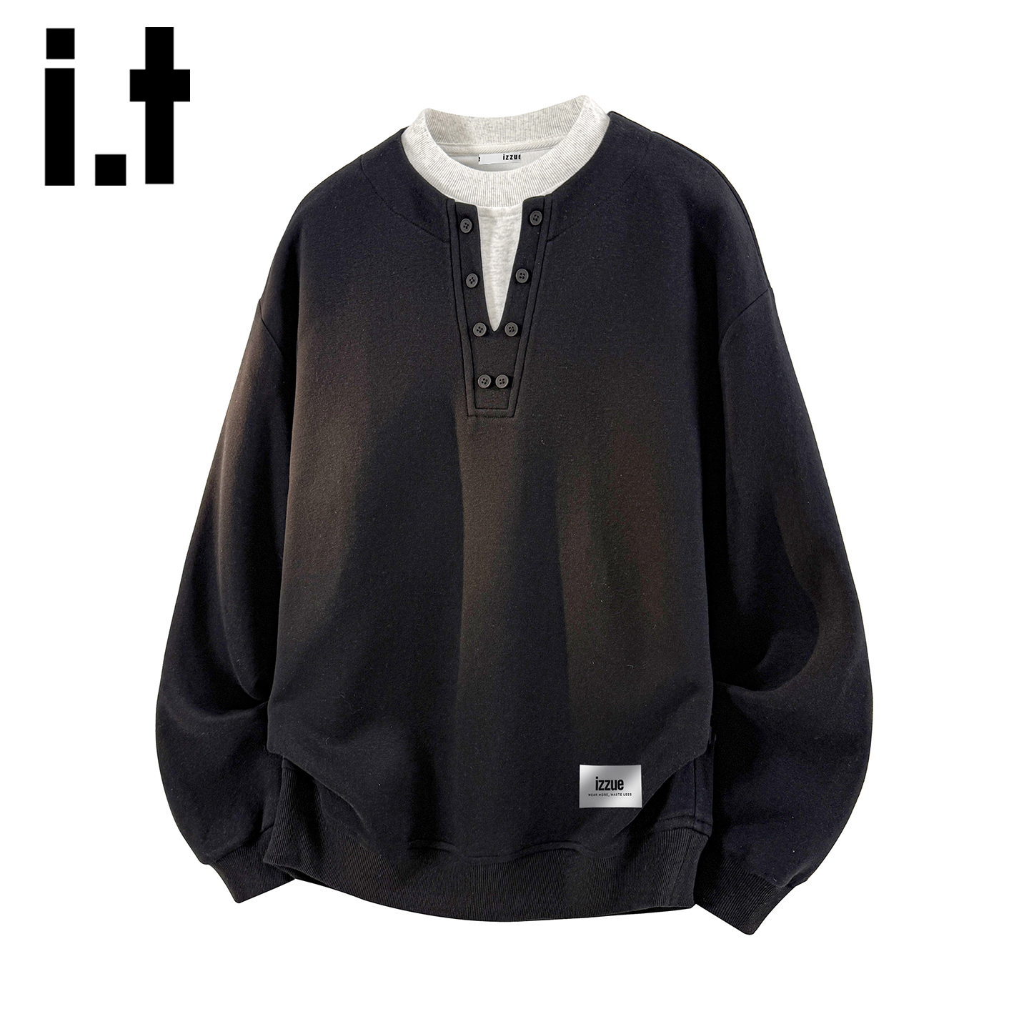 itizzue假两件卫衣男款春秋季