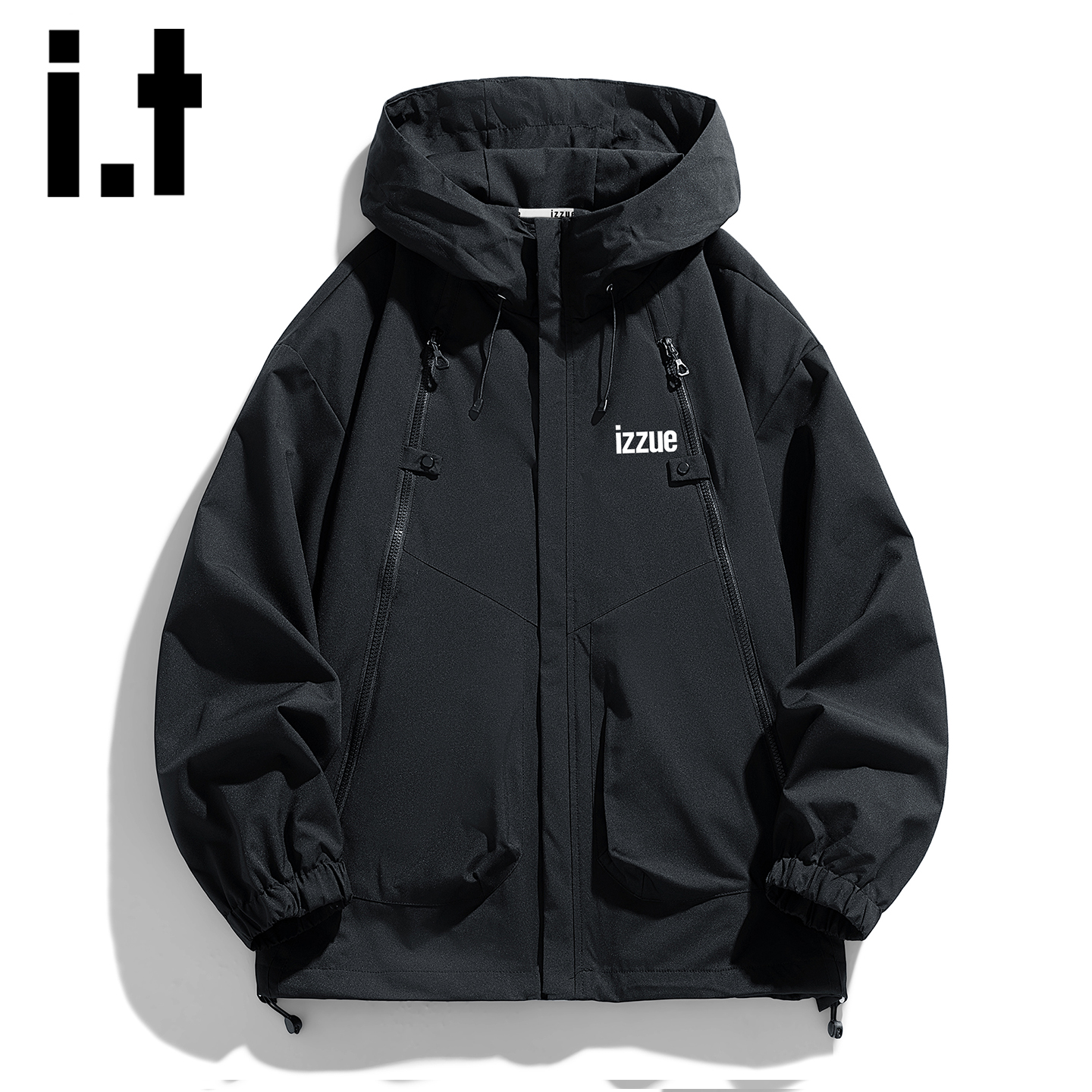 美式运动工装连帽冲锋衣男夹克衫