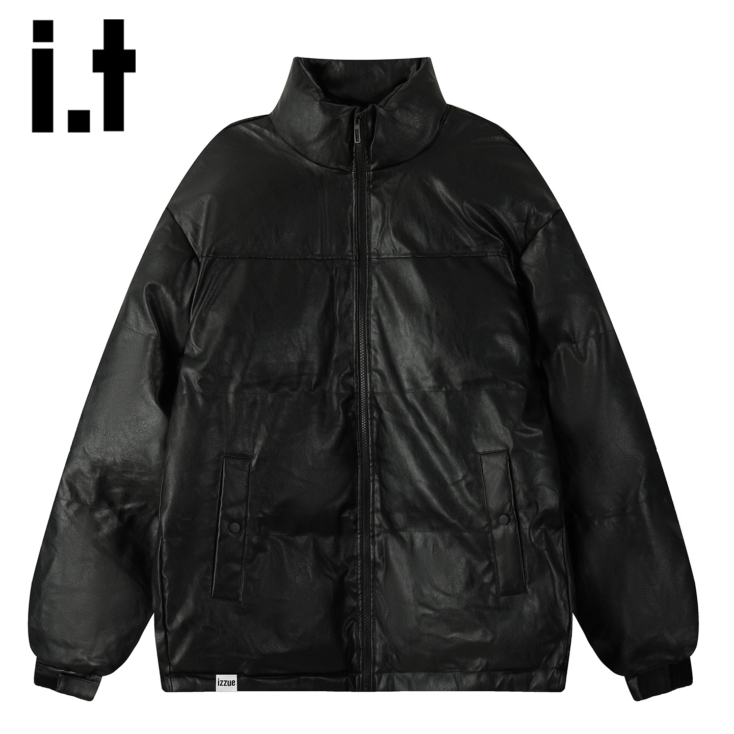 itizzue美式痞帅黑色短款棉服