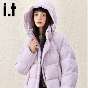 it izzue连帽羽绒服女款冬季新款立领防风防寒服简约高级感外套4P