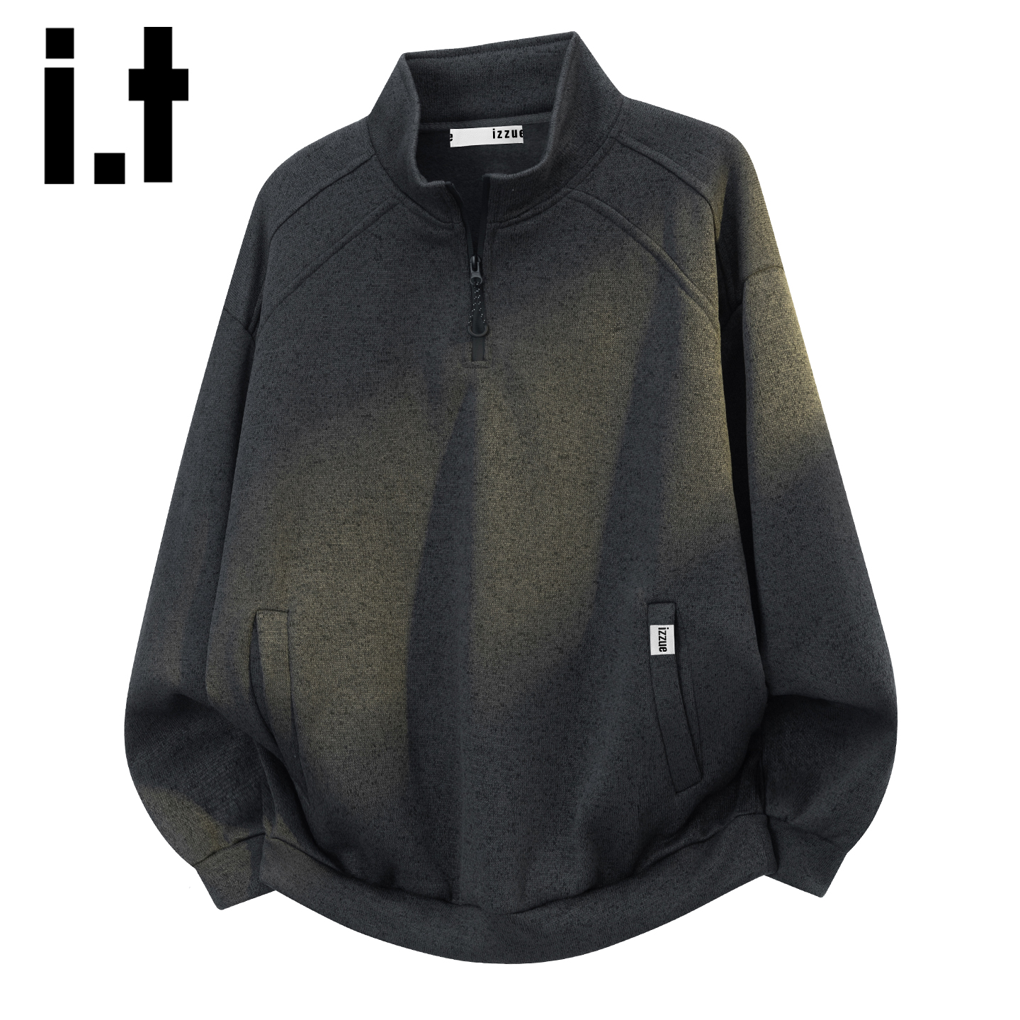 itizzue韩系半拉链卫衣男秋冬款