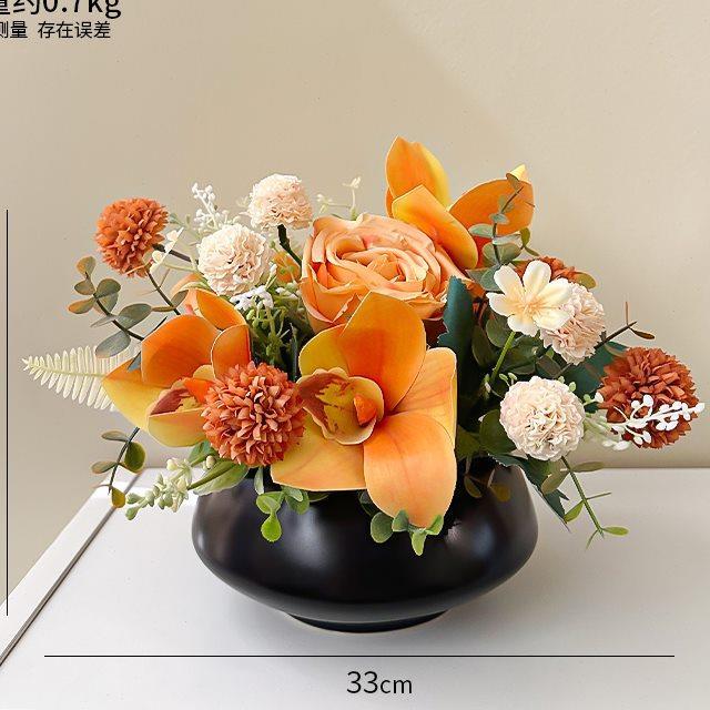 古典风清新插花艺假花彷真花盆栽摆件家居客厅餐桌摆花电视柜装饰