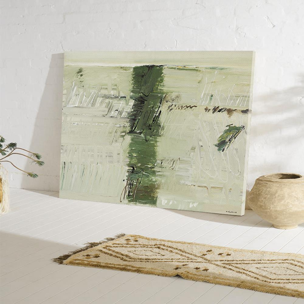 侘寂风客厅绿色系无框画个性抽象茶室装饰画卧室个性艺术民宿挂画