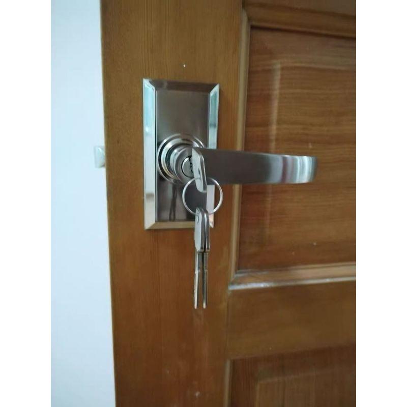 三杆锁卧室单舌把手锁加宽球形锁房门锁家用室内锁具卫生间门