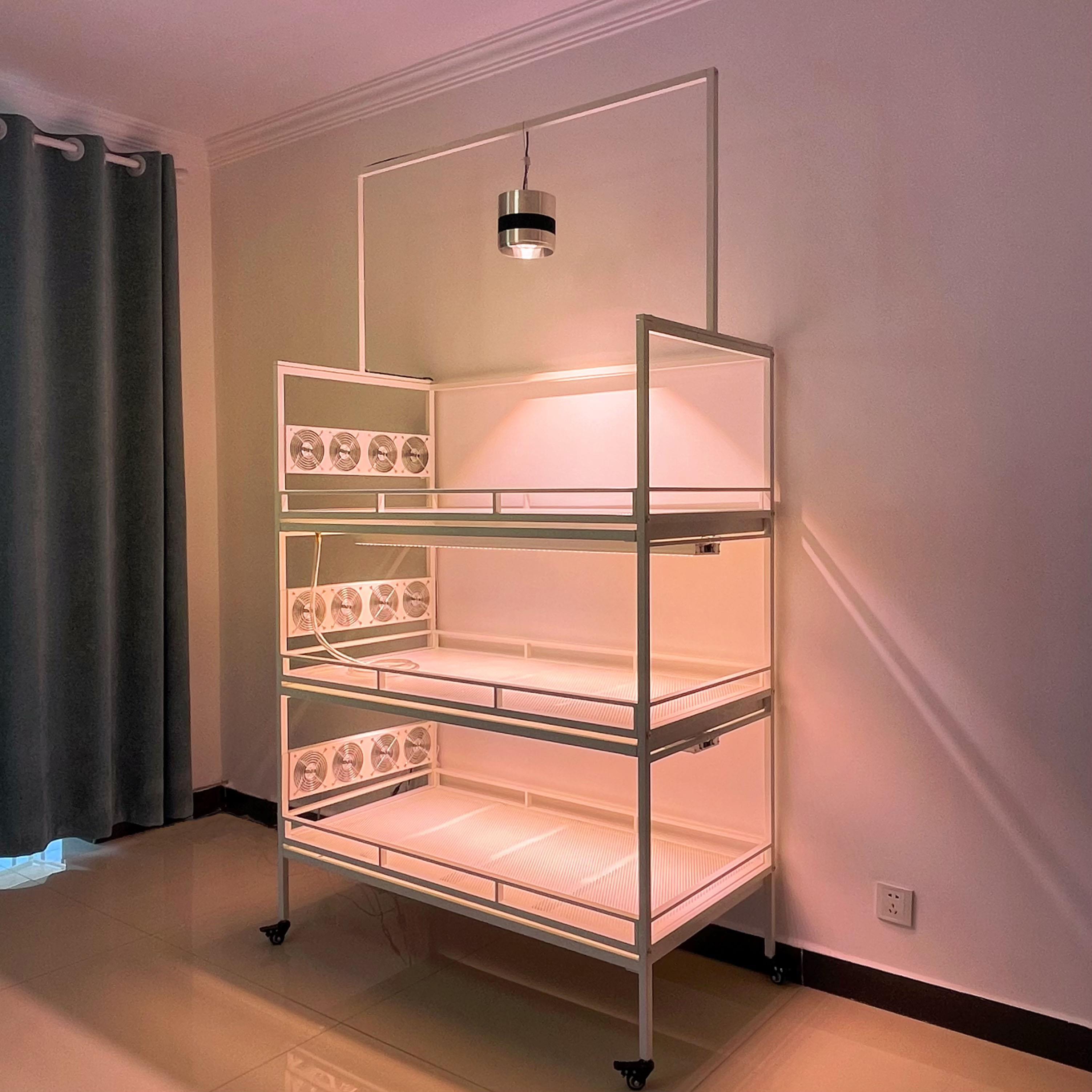 知三月高颜值款接水盘多肉花架带可调速风扇花架（不含补光灯）