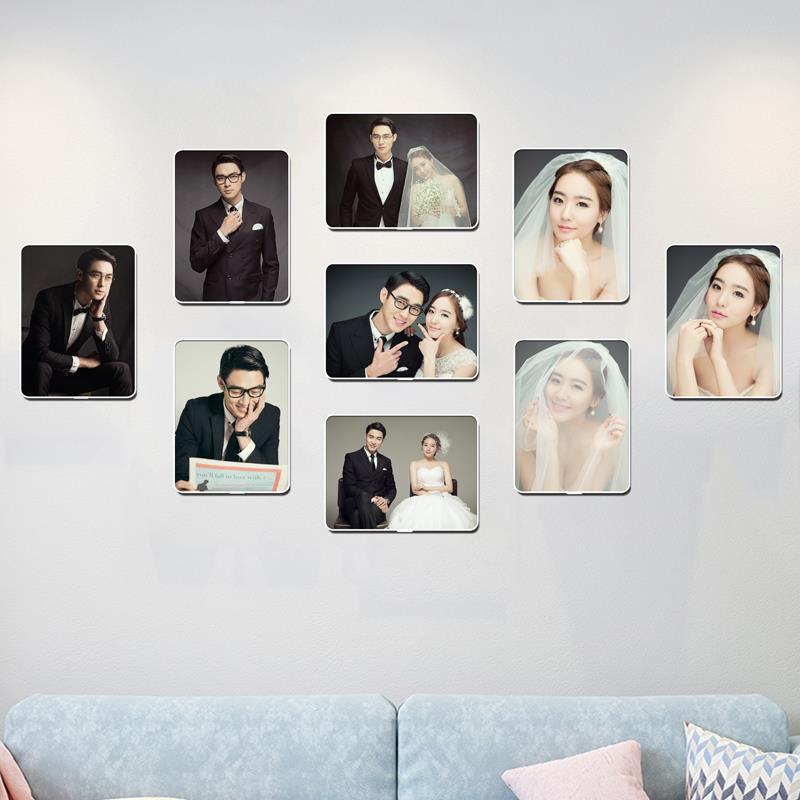 相框挂墙组合婚纱摄影照片墙九宫格相框简约创意照片做成相框定制